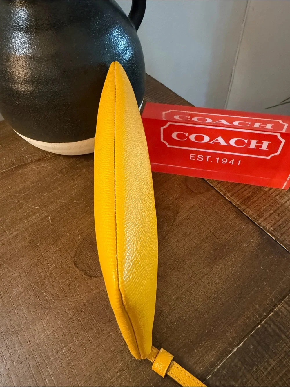 Coach Large Yellow Corner Zip Wristlet